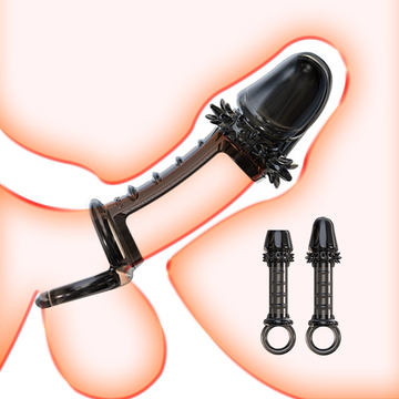 Ribbed Penis Sleeves with Thorns and Cock Rings / Sex Toys for Men in Two Variants - EVE's SECRETS